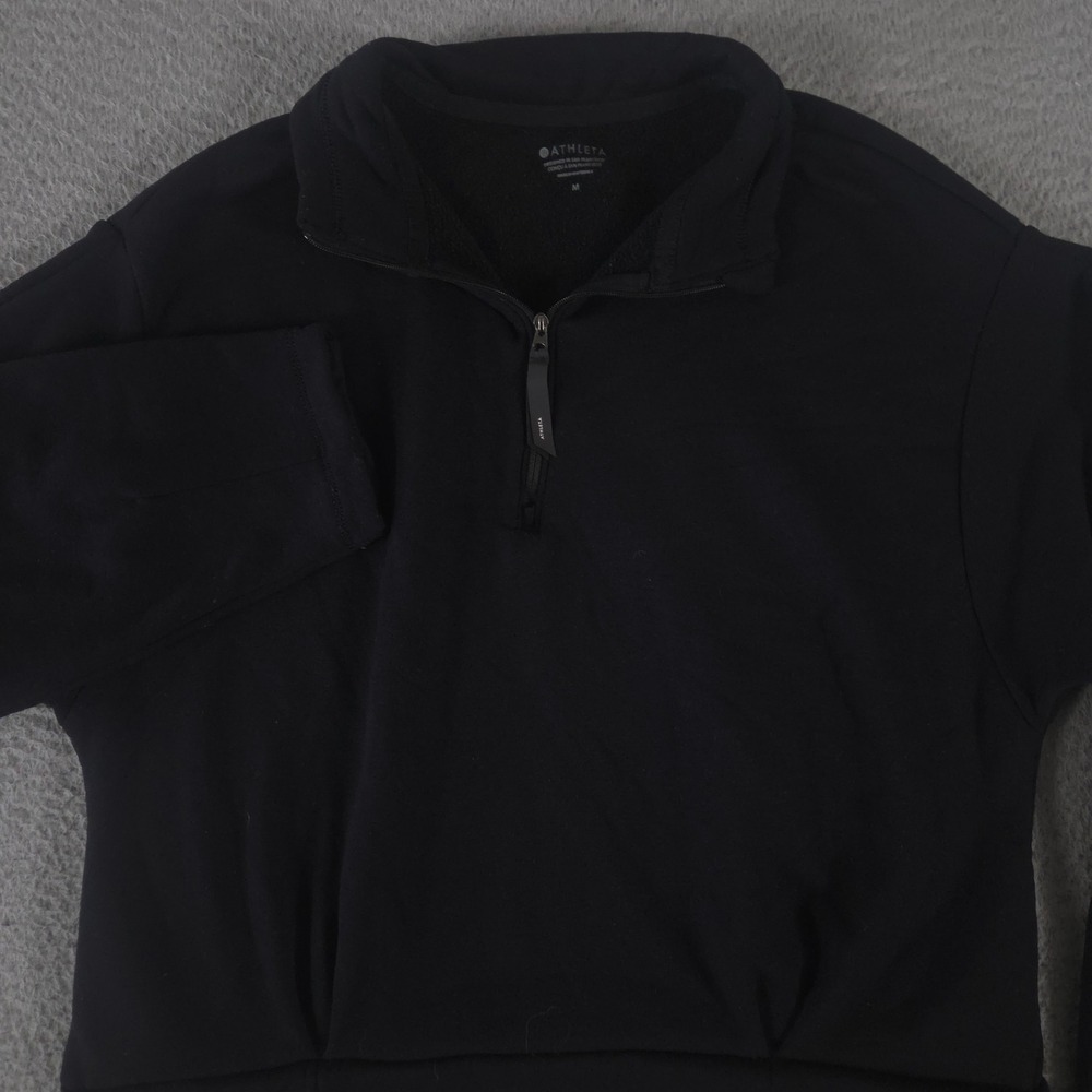 Athleta Pullover Womens Medium Black Altitude Polartec Half Zip Fleece Workout